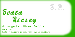 beata micsey business card